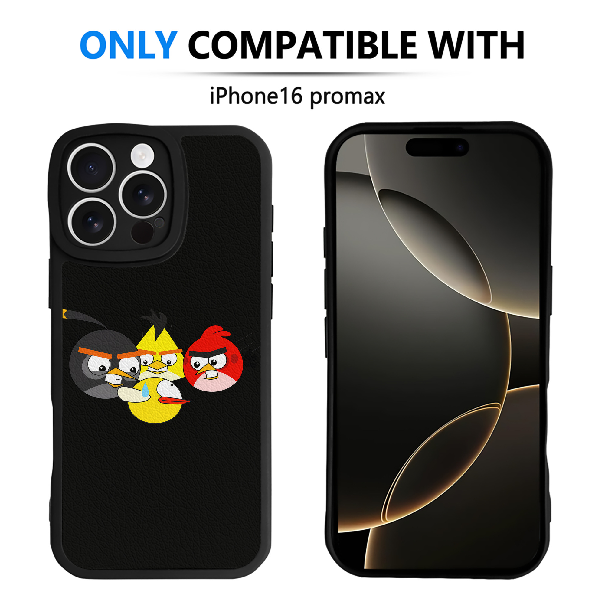（画像用） Angry Birds アングリーバード 【iPhone 16シリーズ対応】シリコンスマホケース（レザー調） 材質：シリコン